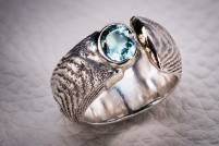Silber Ring mit blauem Topaz